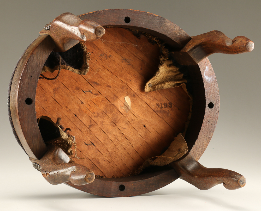 Floral Upholstered Footstool