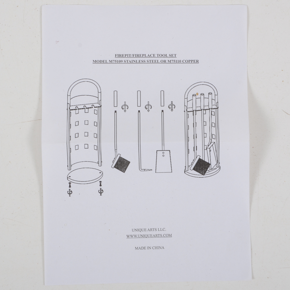 Dissembled Fireplace Tools in Box