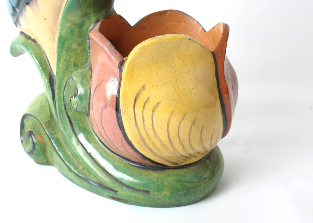 Tlaquepaque Hand Painted Mexican Terra Cotta Figural Sculpture