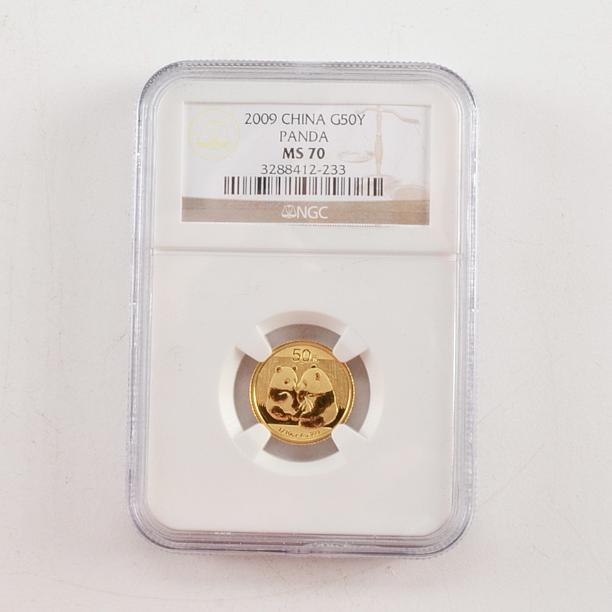 Graded MS70 (By NGC) 2009 China 50 Yuan Panda Gold Bullion Coin
