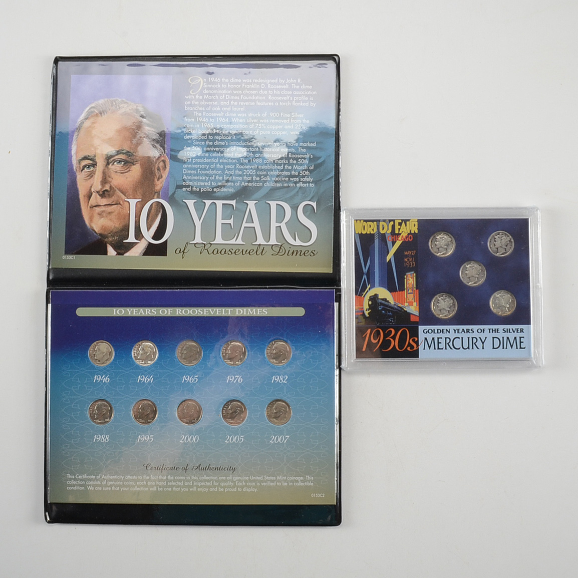 Group of Seven Silver American Dimes