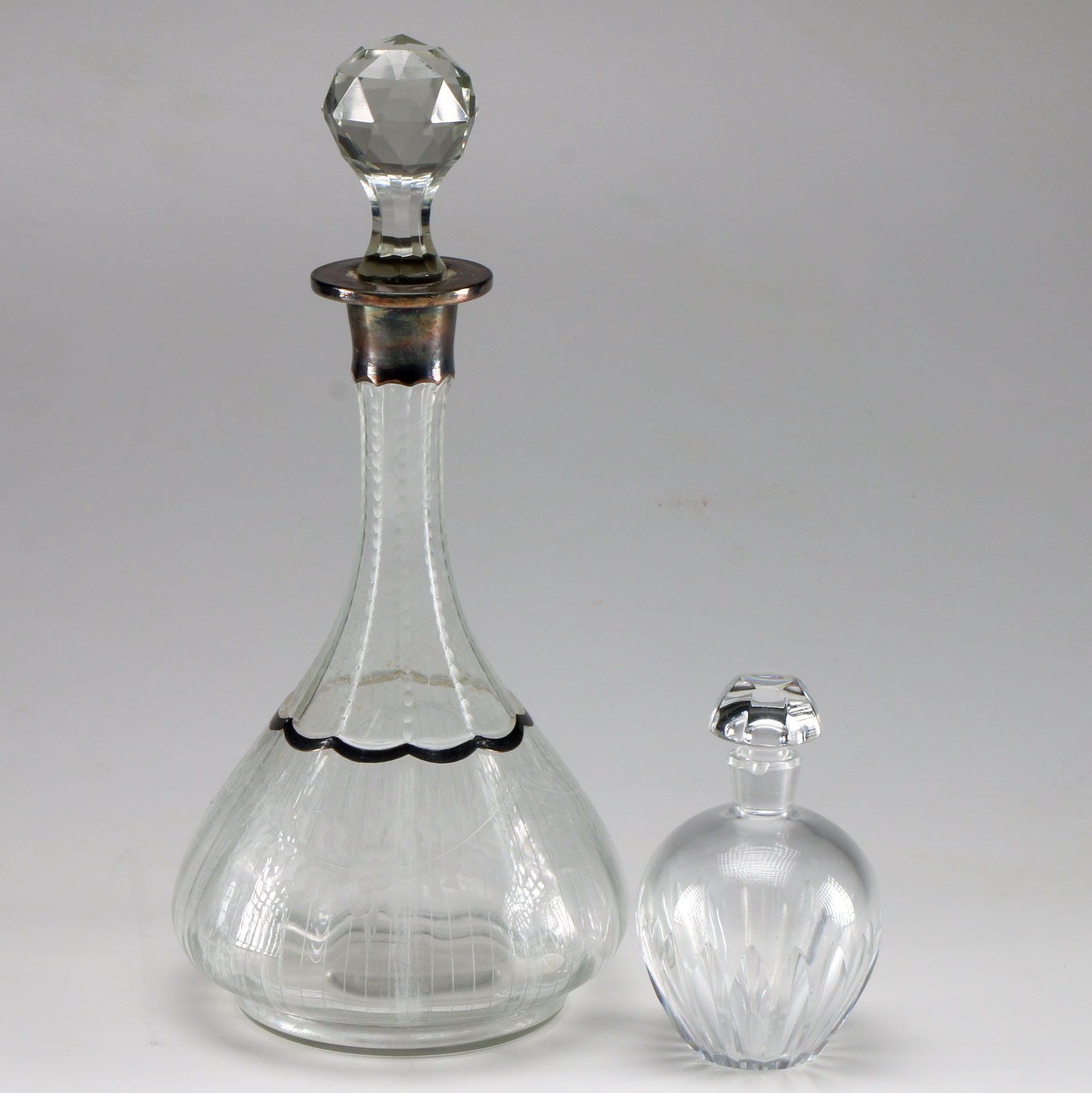 Baccarat Crystal Decanter and Large Glass Decanter