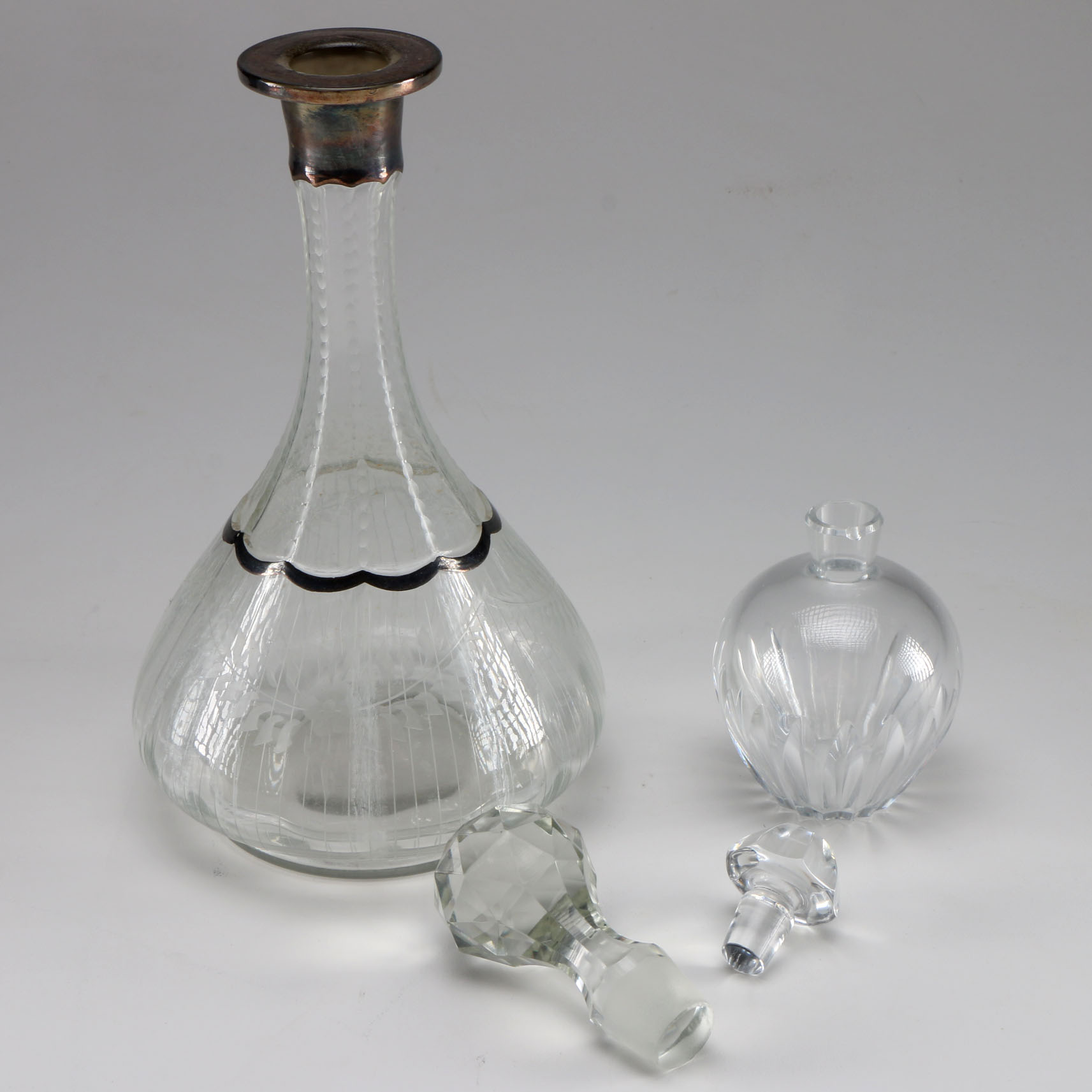 Baccarat Crystal Decanter and Large Glass Decanter