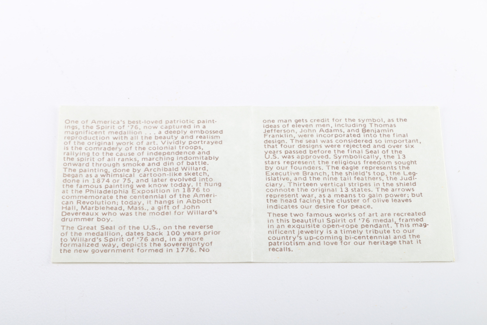 "Spirit of '76" Collector's Medallion