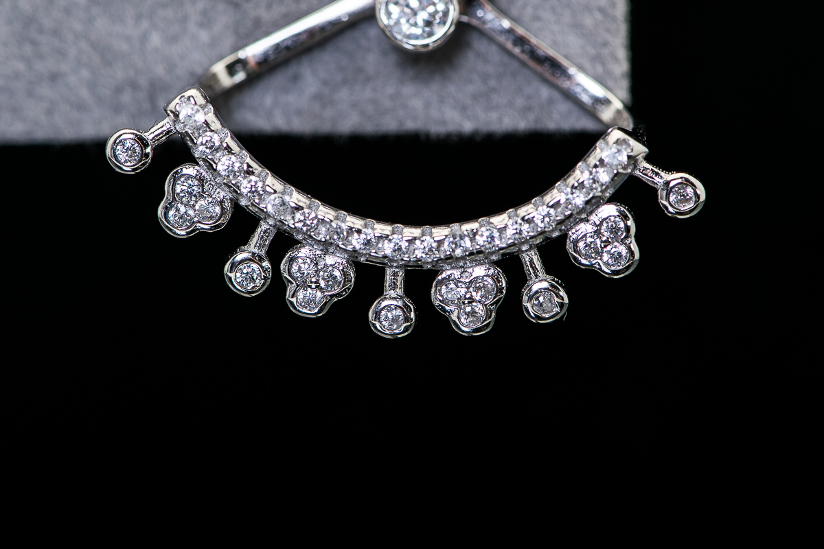 Sterling Silver and Cubic Zirconia Ear Jacket Earrings