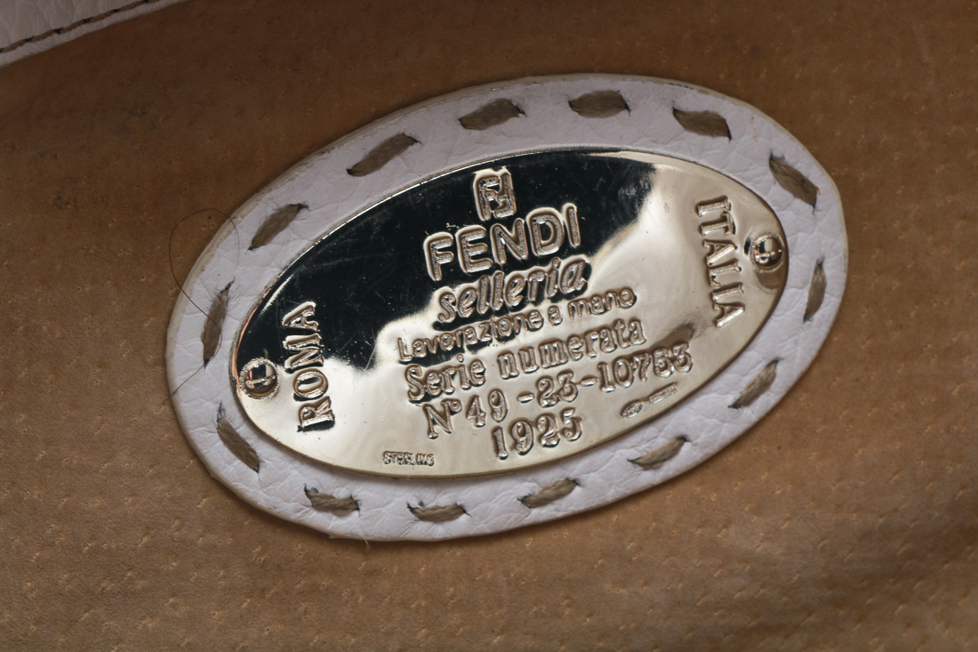 Fendi Selleria White Leather Sporty Handbag