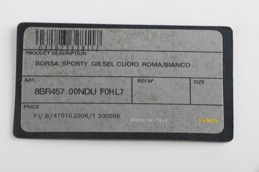 Fendi Selleria White Leather Sporty Handbag