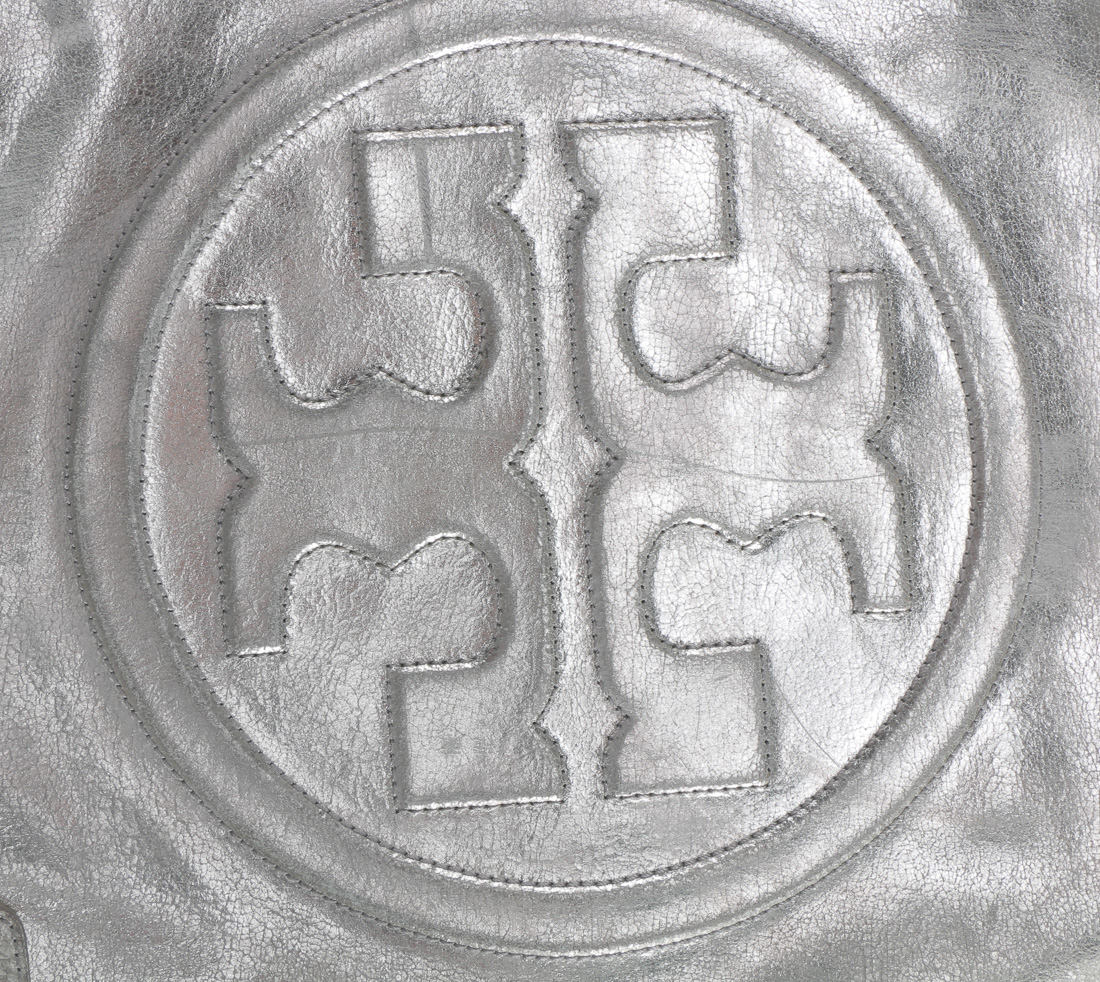 Tory Burch Silver Leather Tote Bag