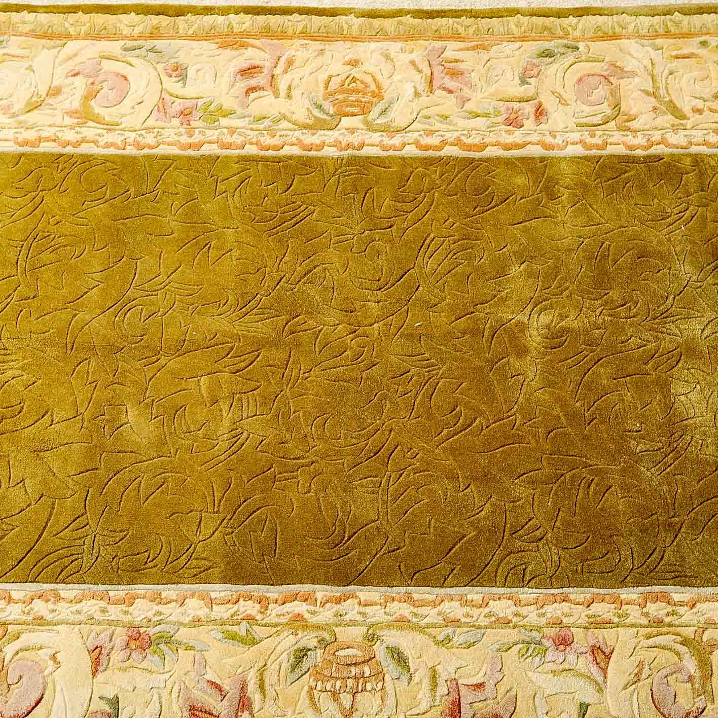 Aubusson-Style Area Rug with Carved Detail