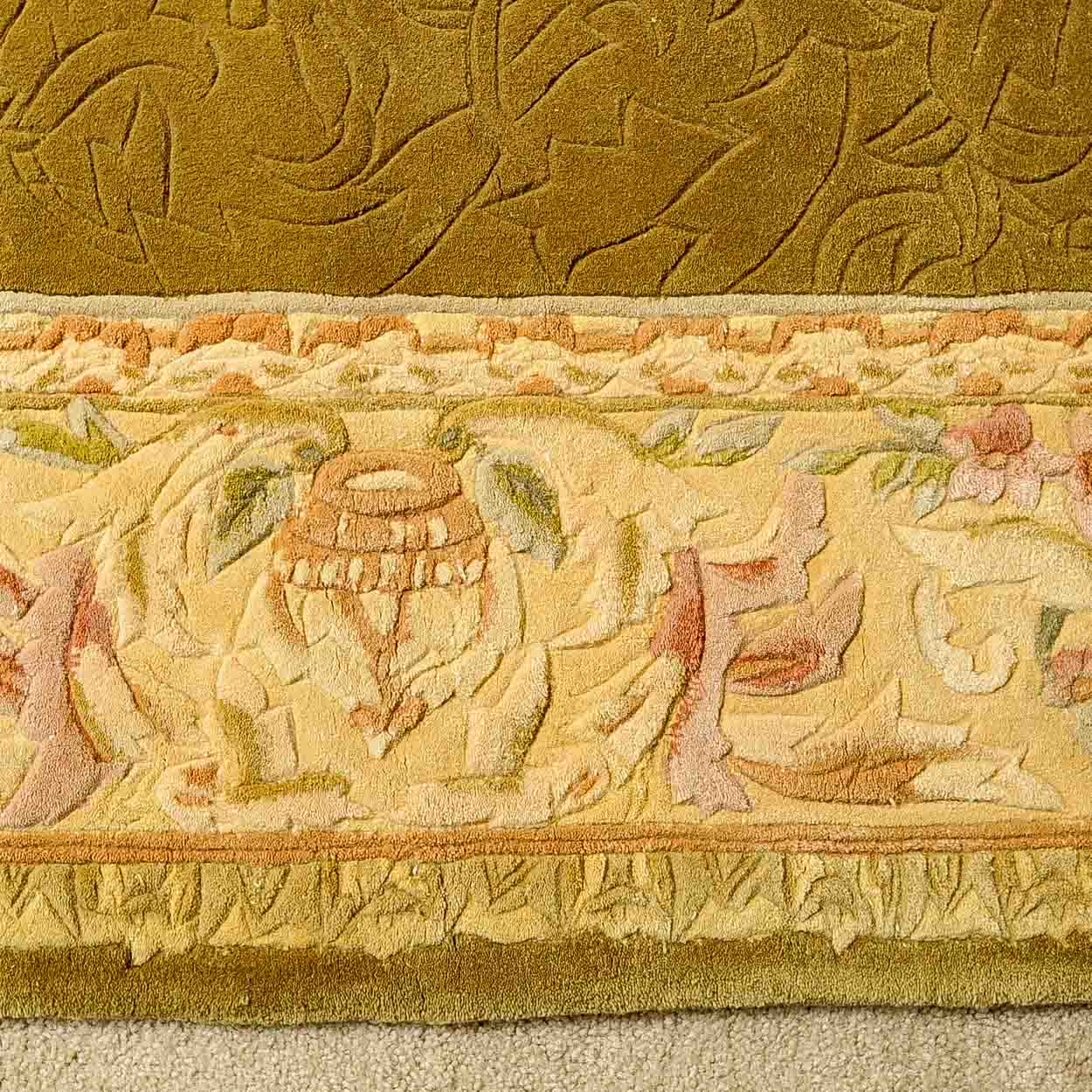 Aubusson-Style Area Rug with Carved Detail