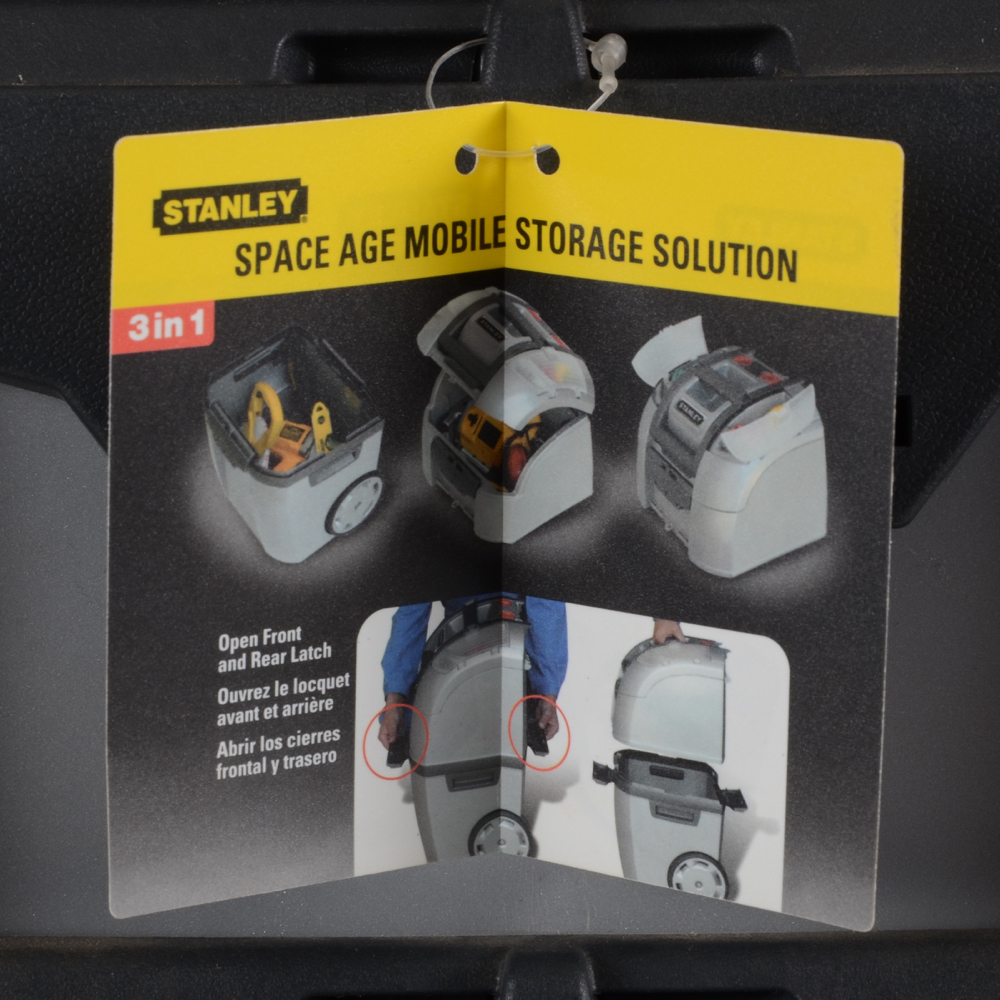 Stanley Tool Storage Caddy with Tool Sharpeners and Spotlight