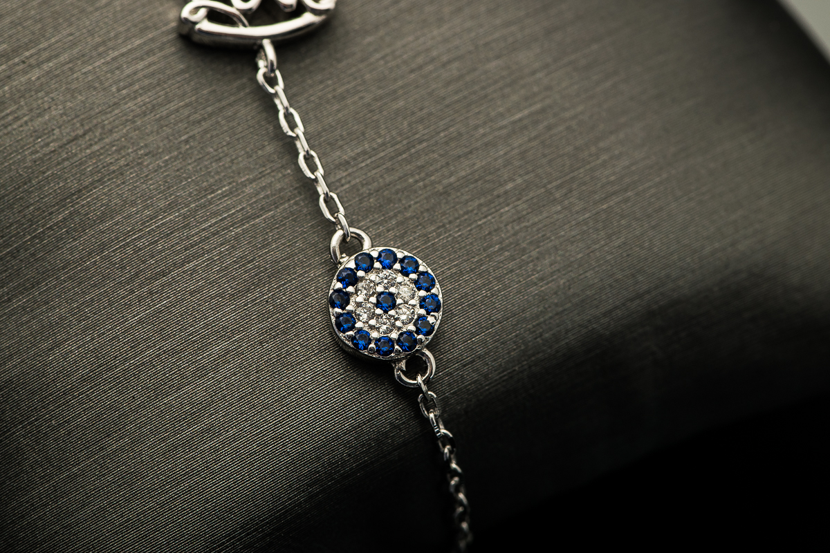 Sterling Silver and Cubic Zirconia Double Heart Bracelet