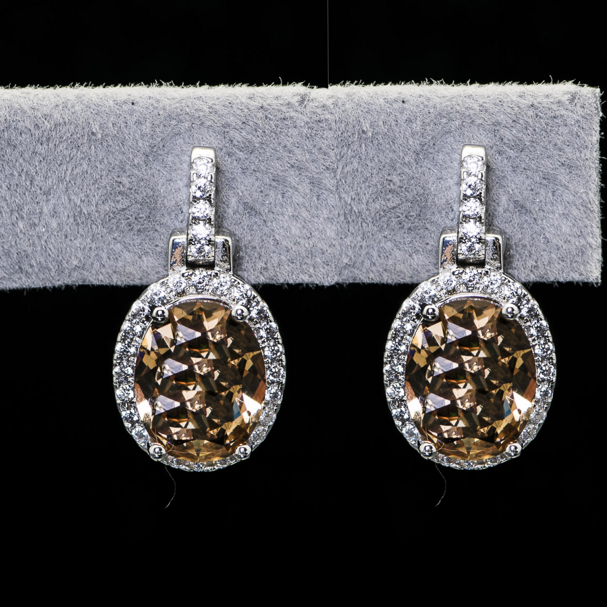 Sterling Silver and Synthetic Peridot Earrings