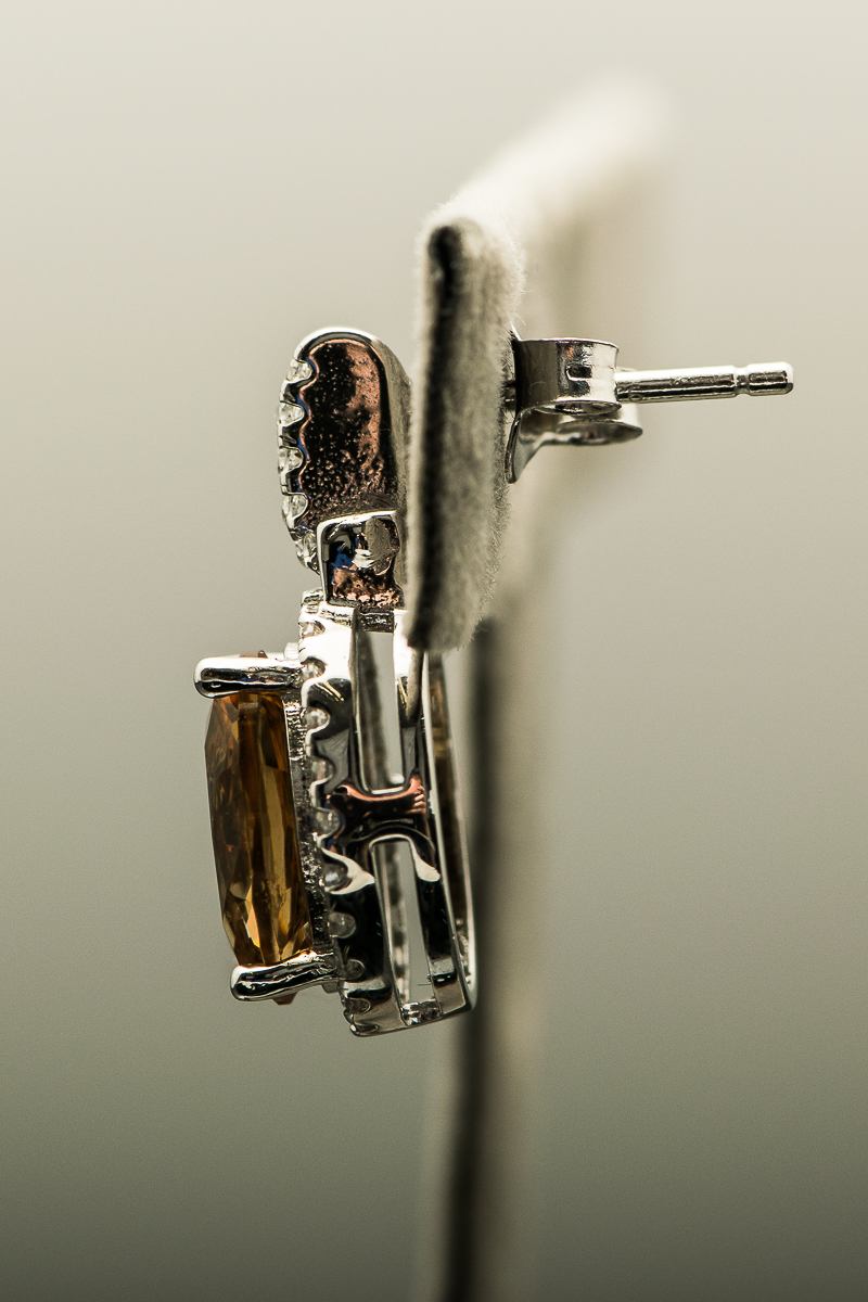 Sterling Silver and Synthetic Peridot Earrings