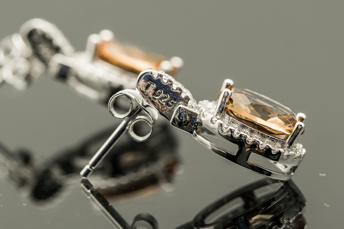 Sterling Silver and Synthetic Peridot Earrings