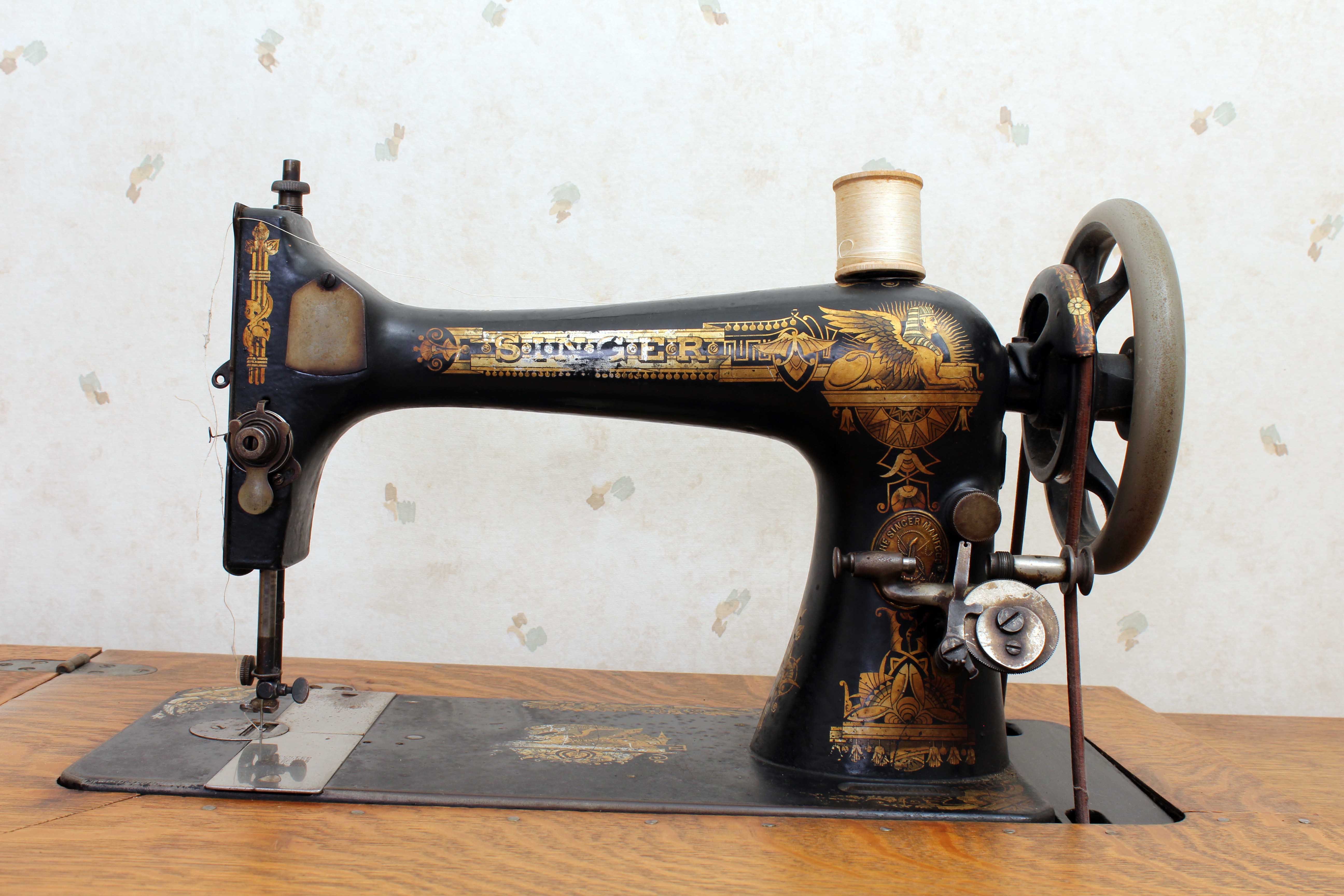 1891 Singer Treadle Sewing Machine Sphinx Design