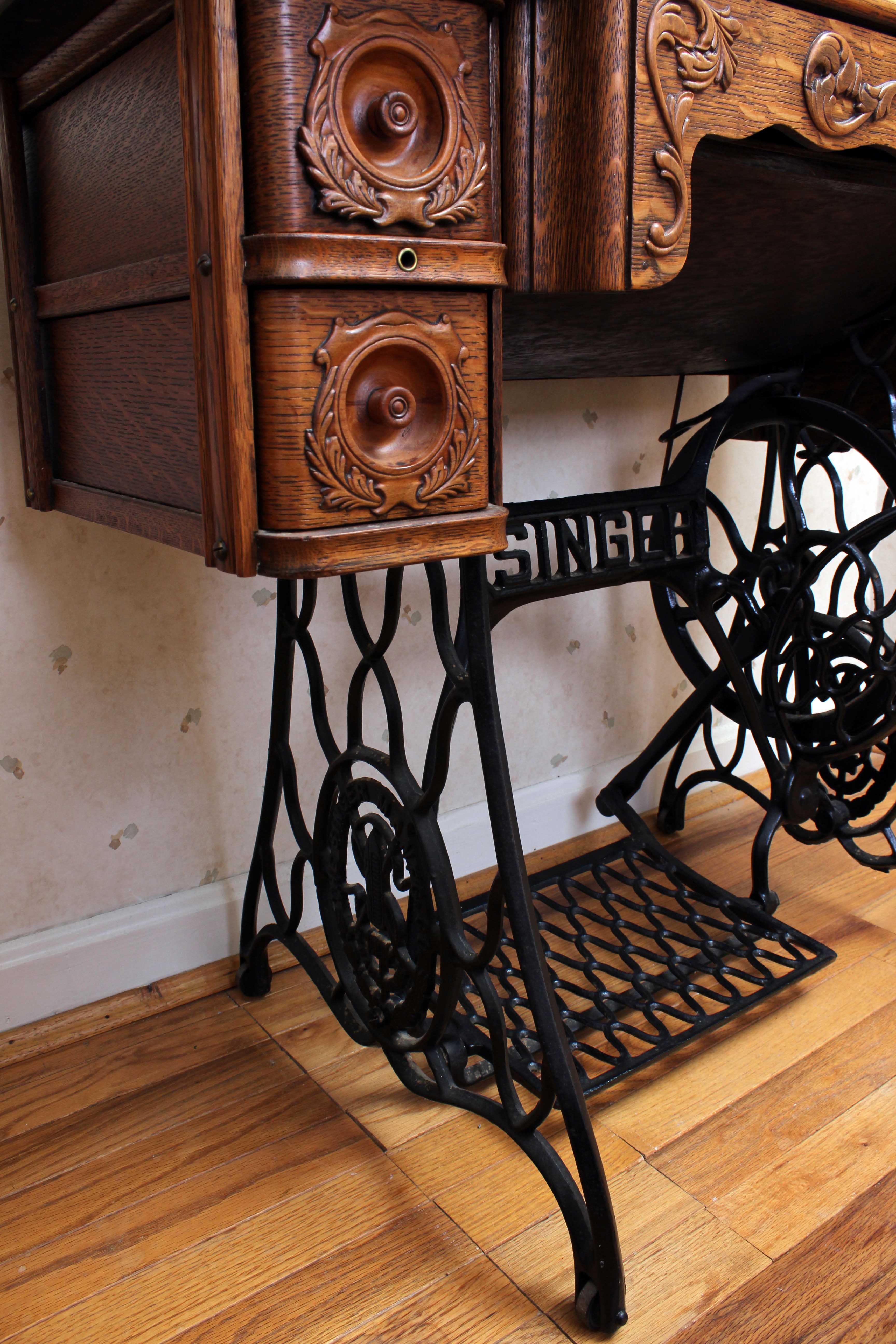 1891 Singer Treadle Sewing Machine Sphinx Design