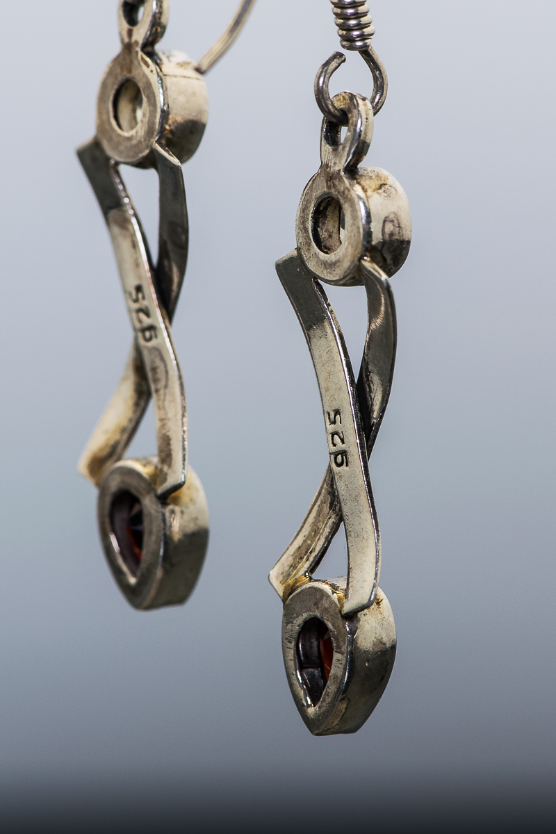 Sterling Silver and Stone Drop Earrings