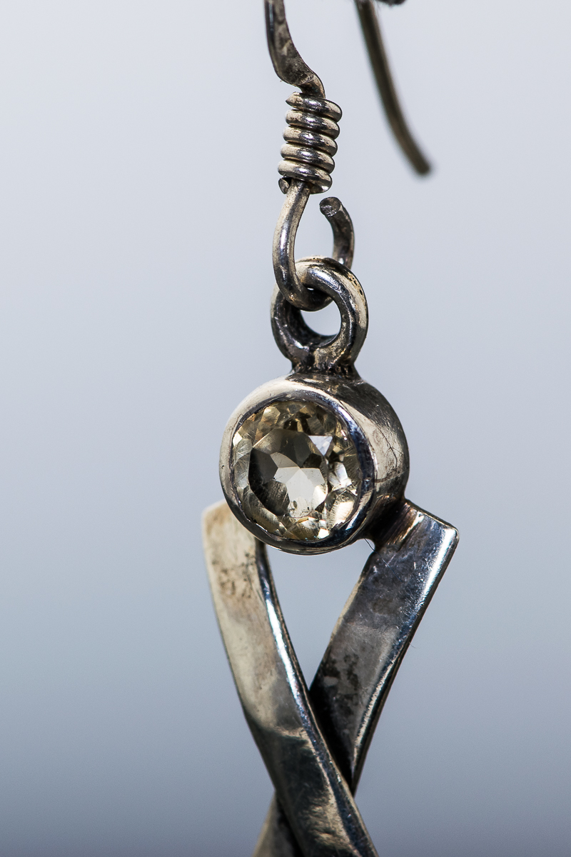 Sterling Silver and Stone Drop Earrings