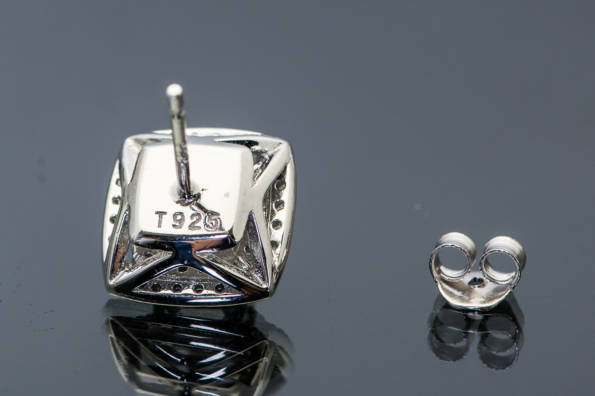 Sterling Silver and Cubic Zirconia Layered Studs