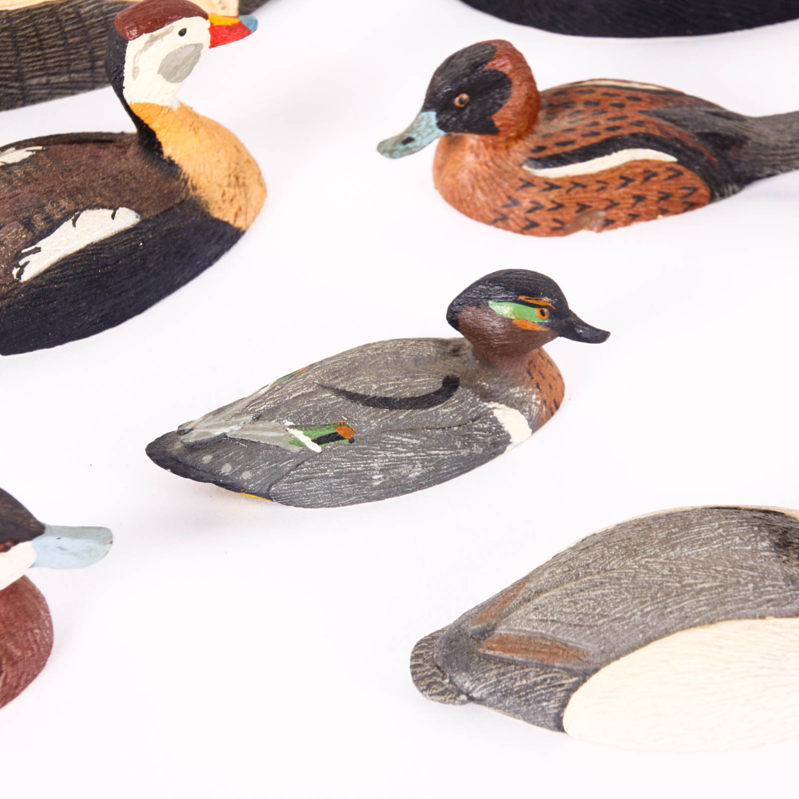 Fifteen Hand-Painted Miniature Ducks by William J. Koelpin