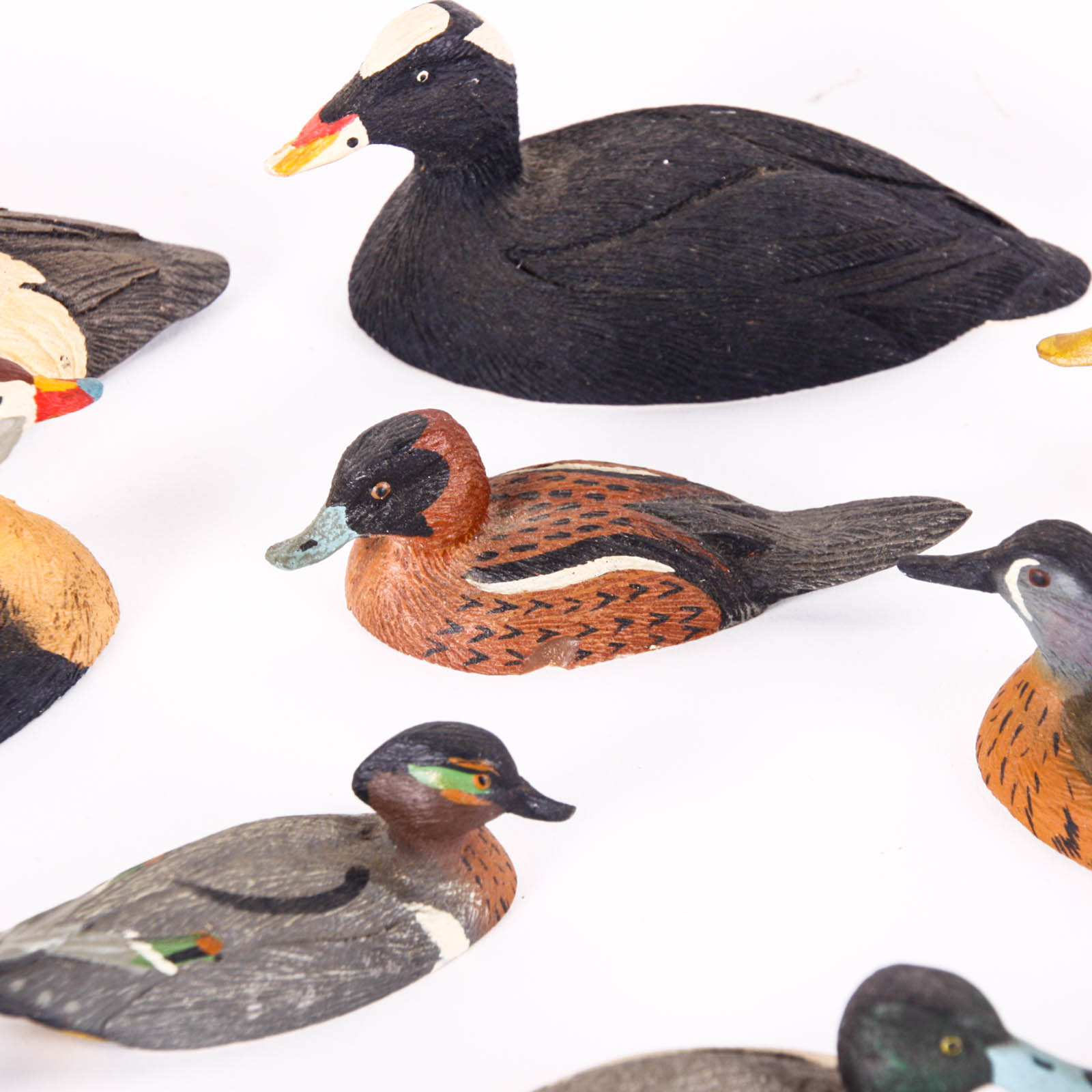 Fifteen Hand-Painted Miniature Ducks by William J. Koelpin