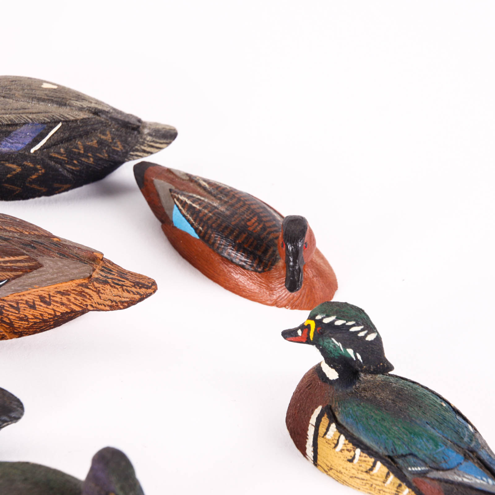 Fifteen Hand-Painted Miniature Ducks by William J. Koelpin