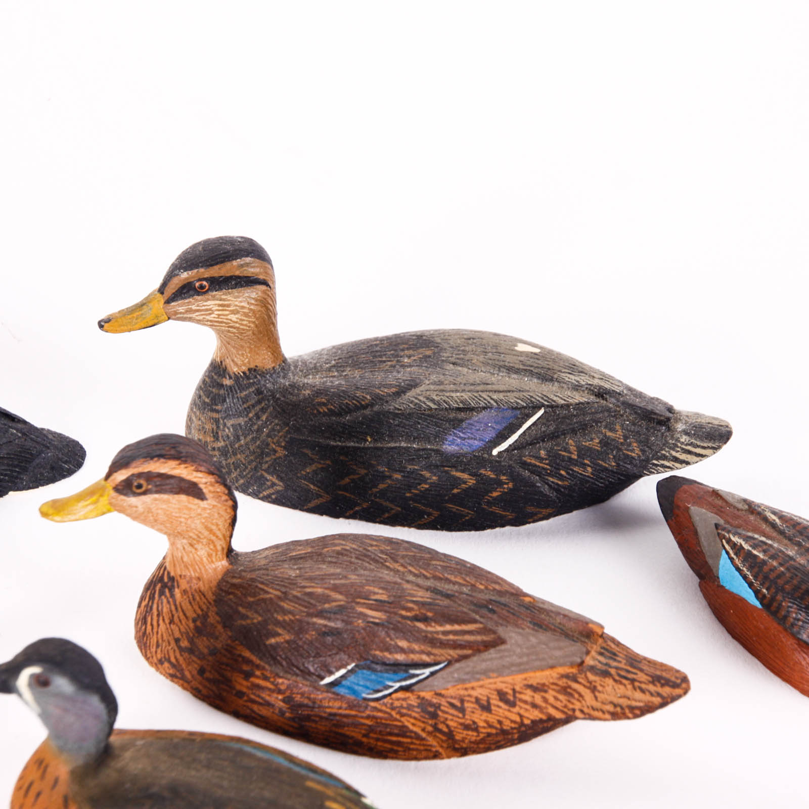 Fifteen Hand-Painted Miniature Ducks by William J. Koelpin