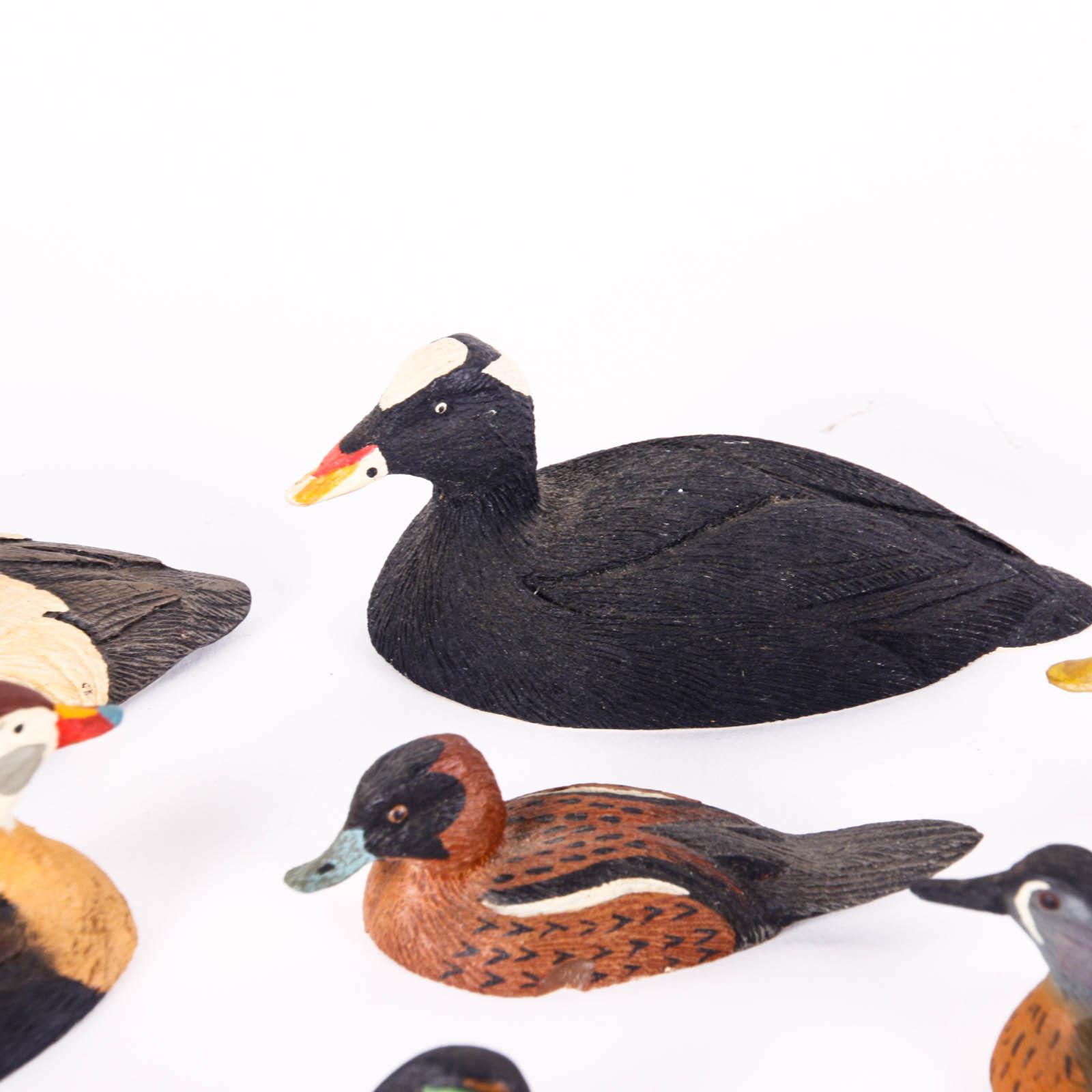 Fifteen Hand-Painted Miniature Ducks by William J. Koelpin