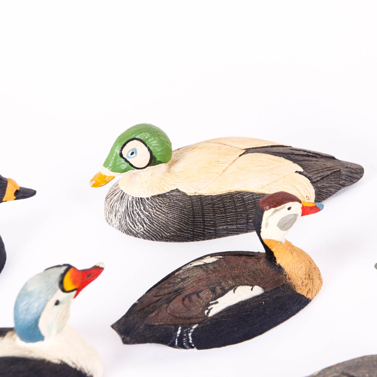 Fifteen Hand-Painted Miniature Ducks by William J. Koelpin