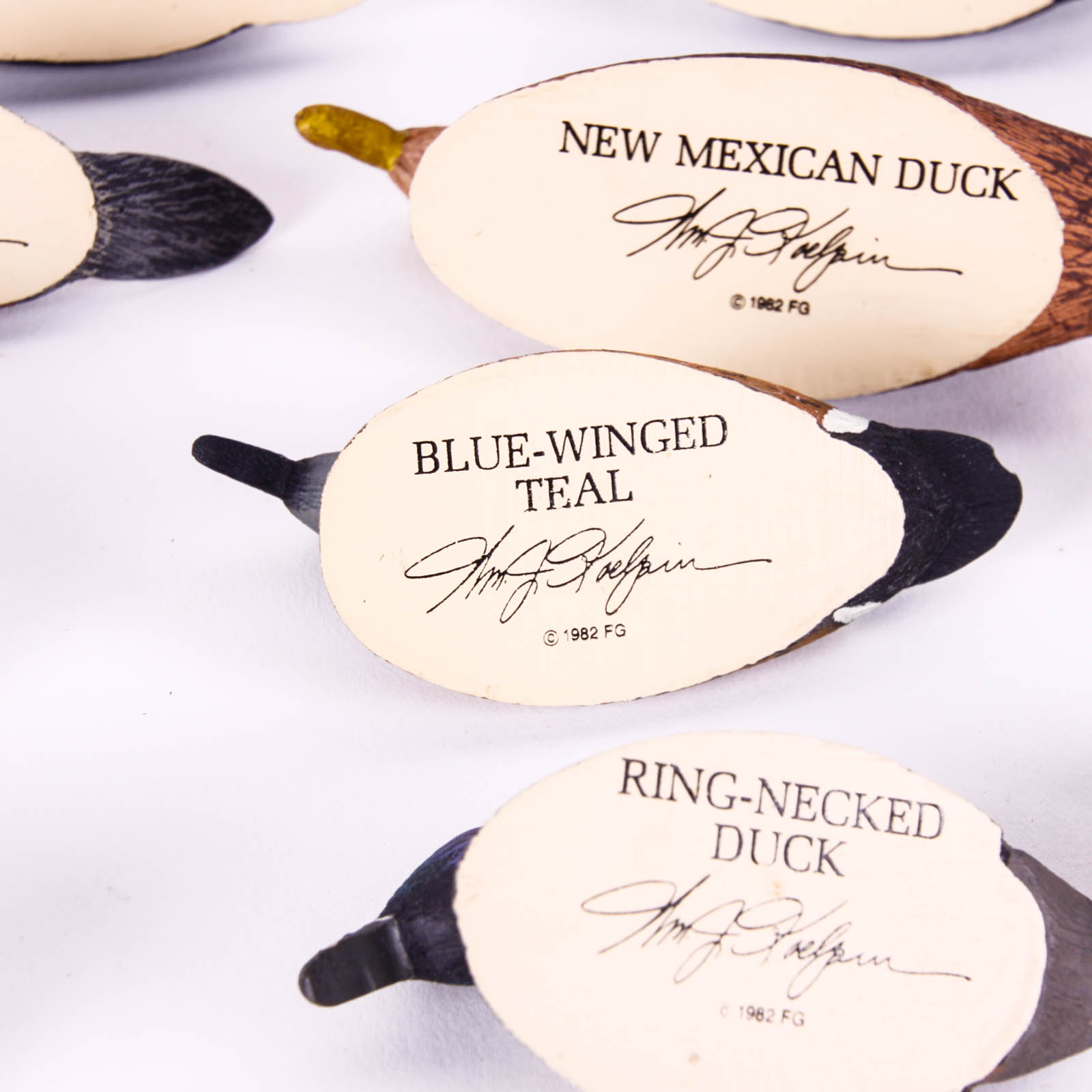 Fifteen Hand-Painted Miniature Ducks by William J. Koelpin