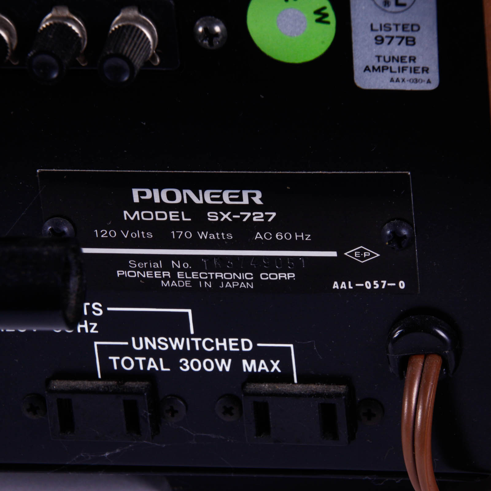1972 Pioneer SX-727 Stereo Receiver