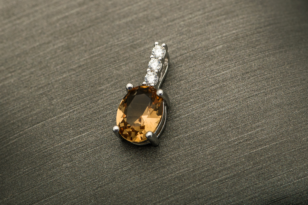 Sterling Silver and Synthetic Citrine Pendant
