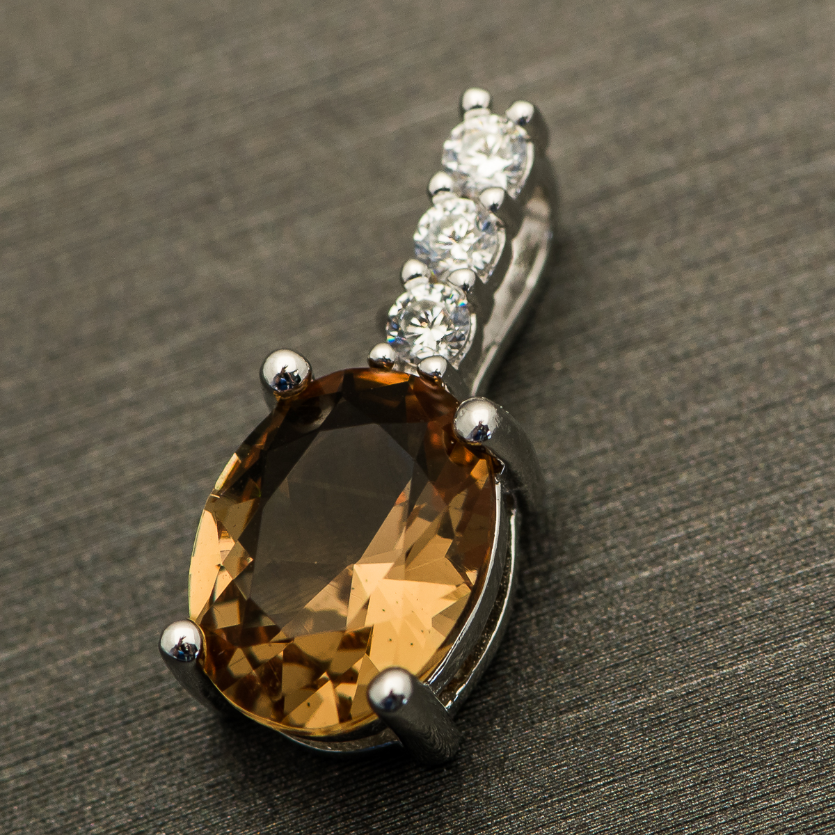 Sterling Silver and Synthetic Citrine Pendant