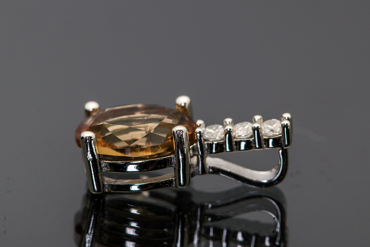 Sterling Silver and Synthetic Citrine Pendant