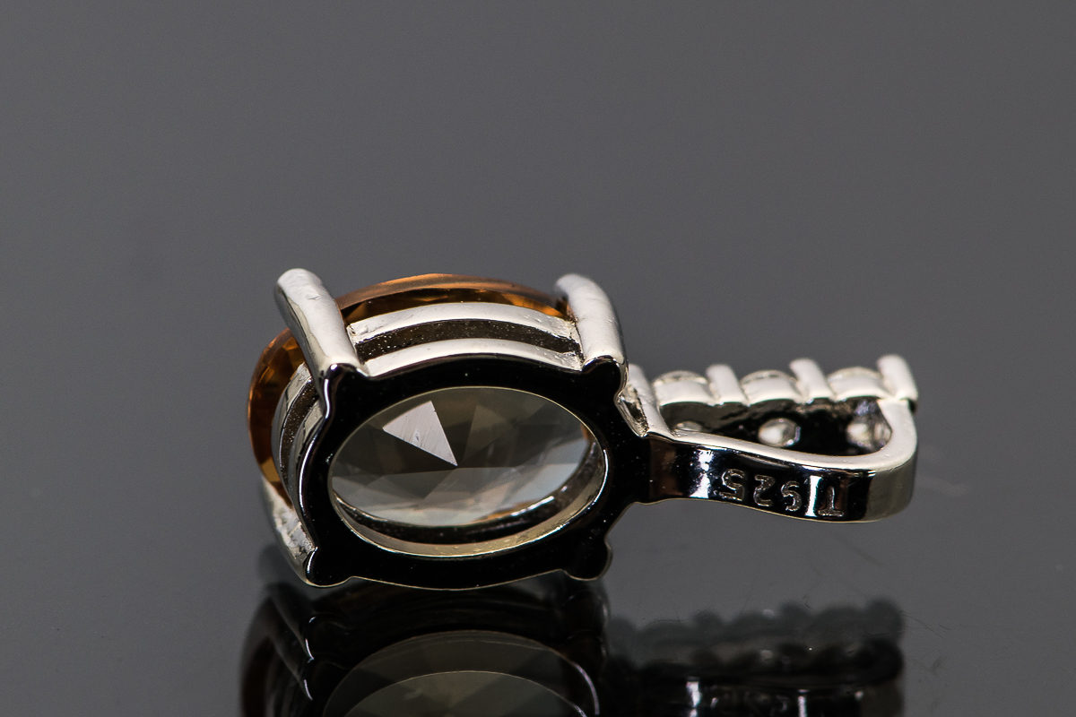 Sterling Silver and Synthetic Citrine Pendant