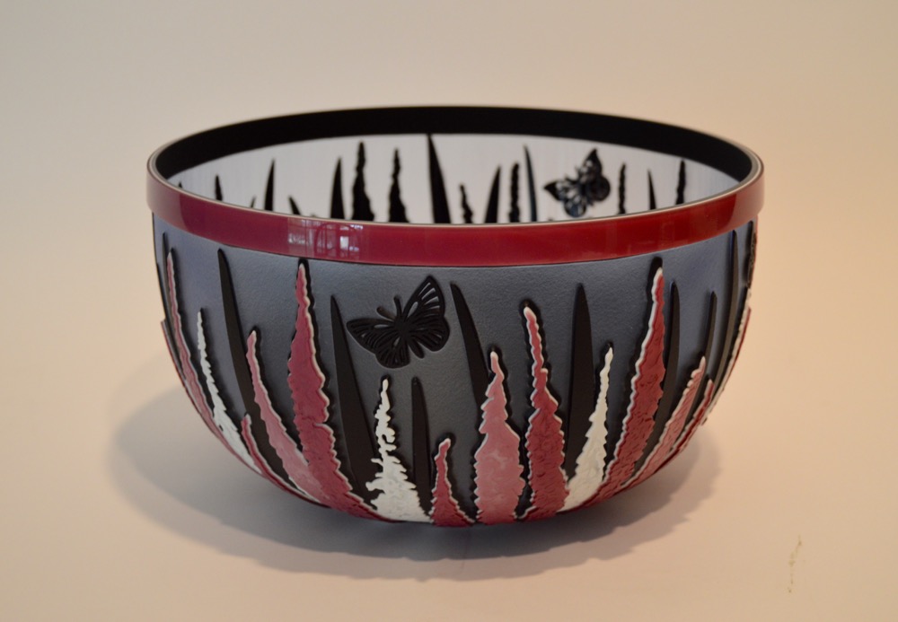 Kelsey Murphy Pilgrim Cameo Glass "Foxglove Fire" Art Glass