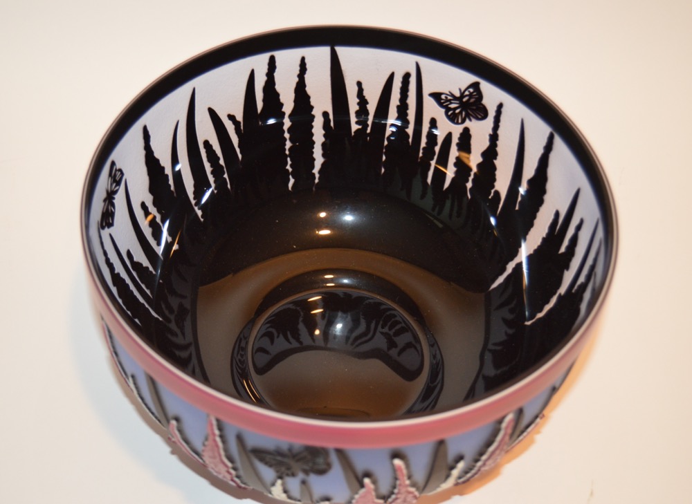 Kelsey Murphy Pilgrim Cameo Glass "Foxglove Fire" Art Glass