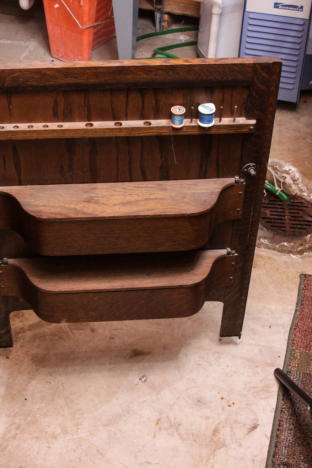 Antique Sewing Machine in Oak Cabinet by Free Co.