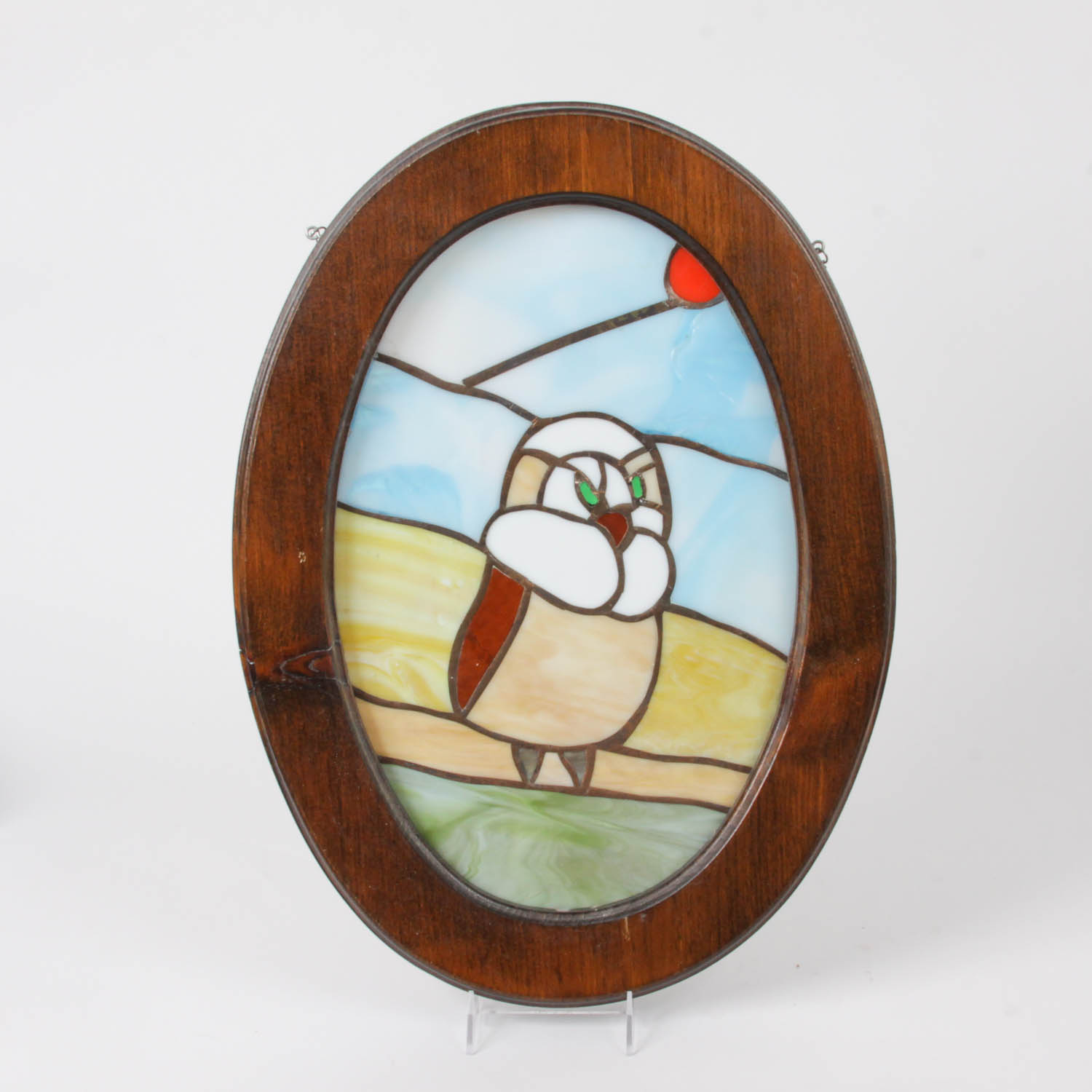 Stained Glass Owl Panel