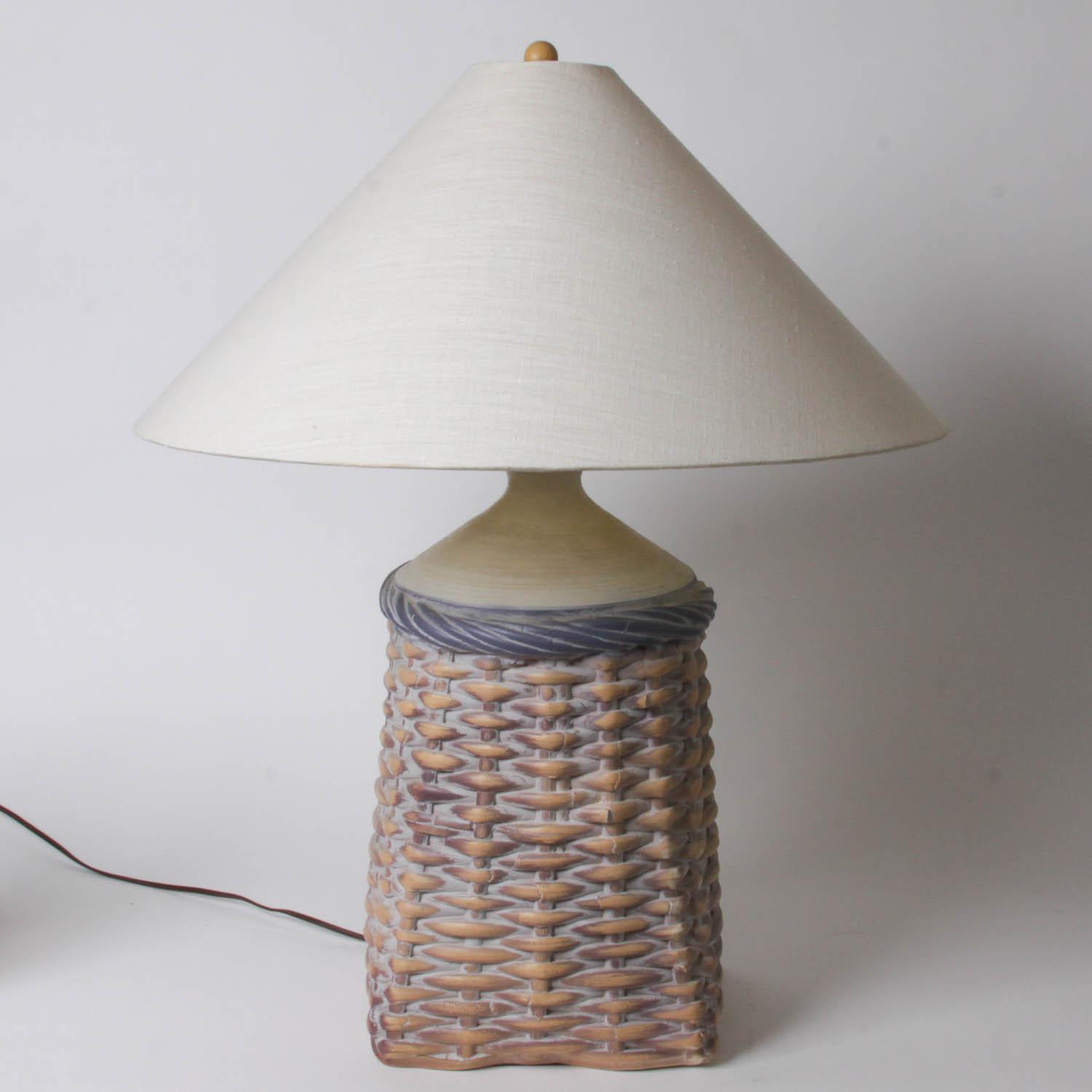 Ceramic Basket-Weave Lamp