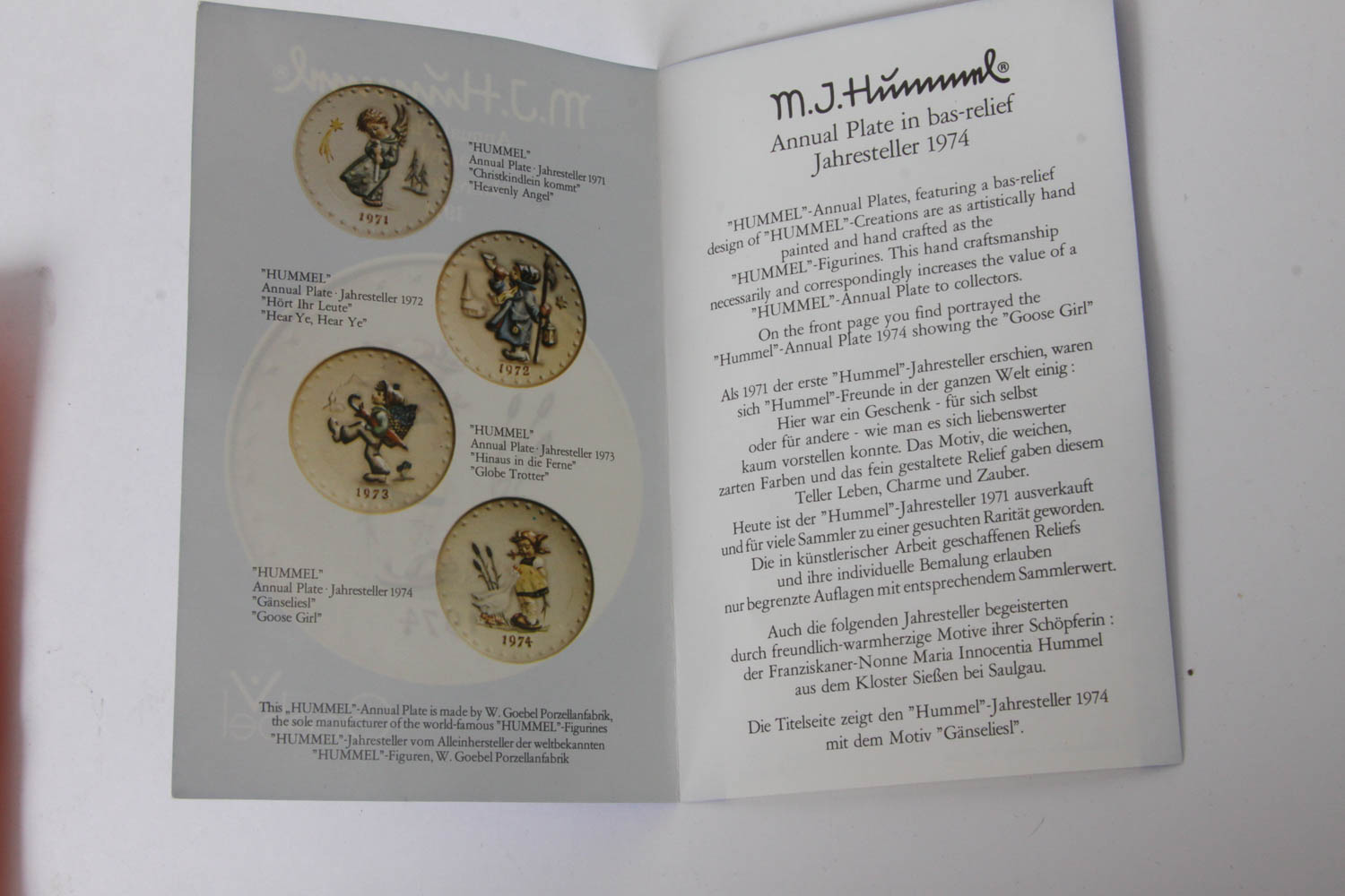 1974 Hummel Plate with Original Box