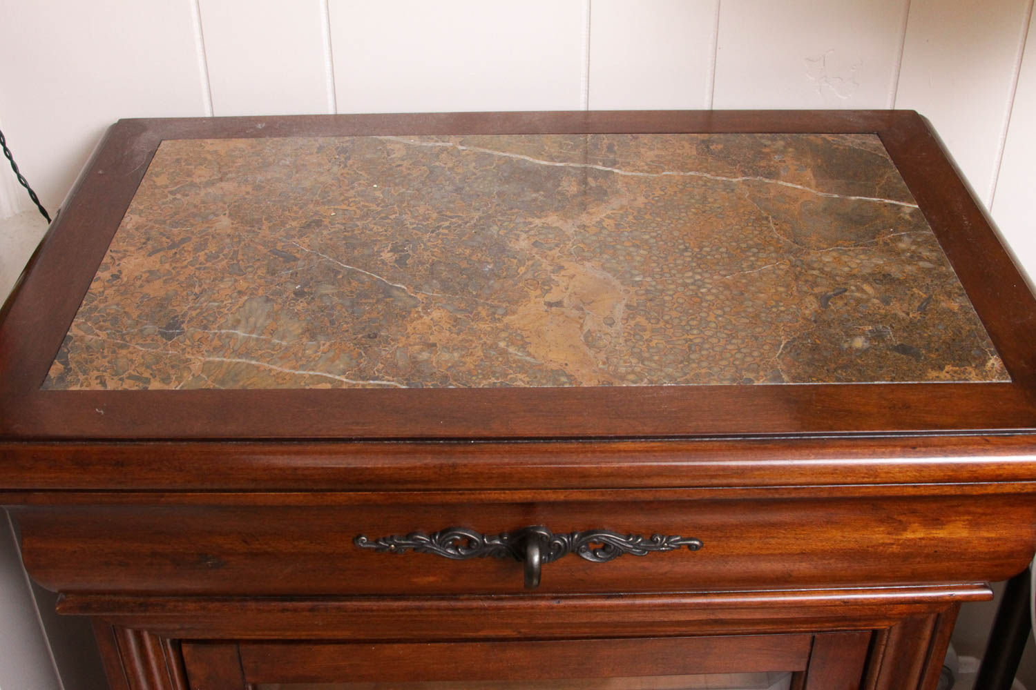 Marble-Topped Wine Storage Cabinet