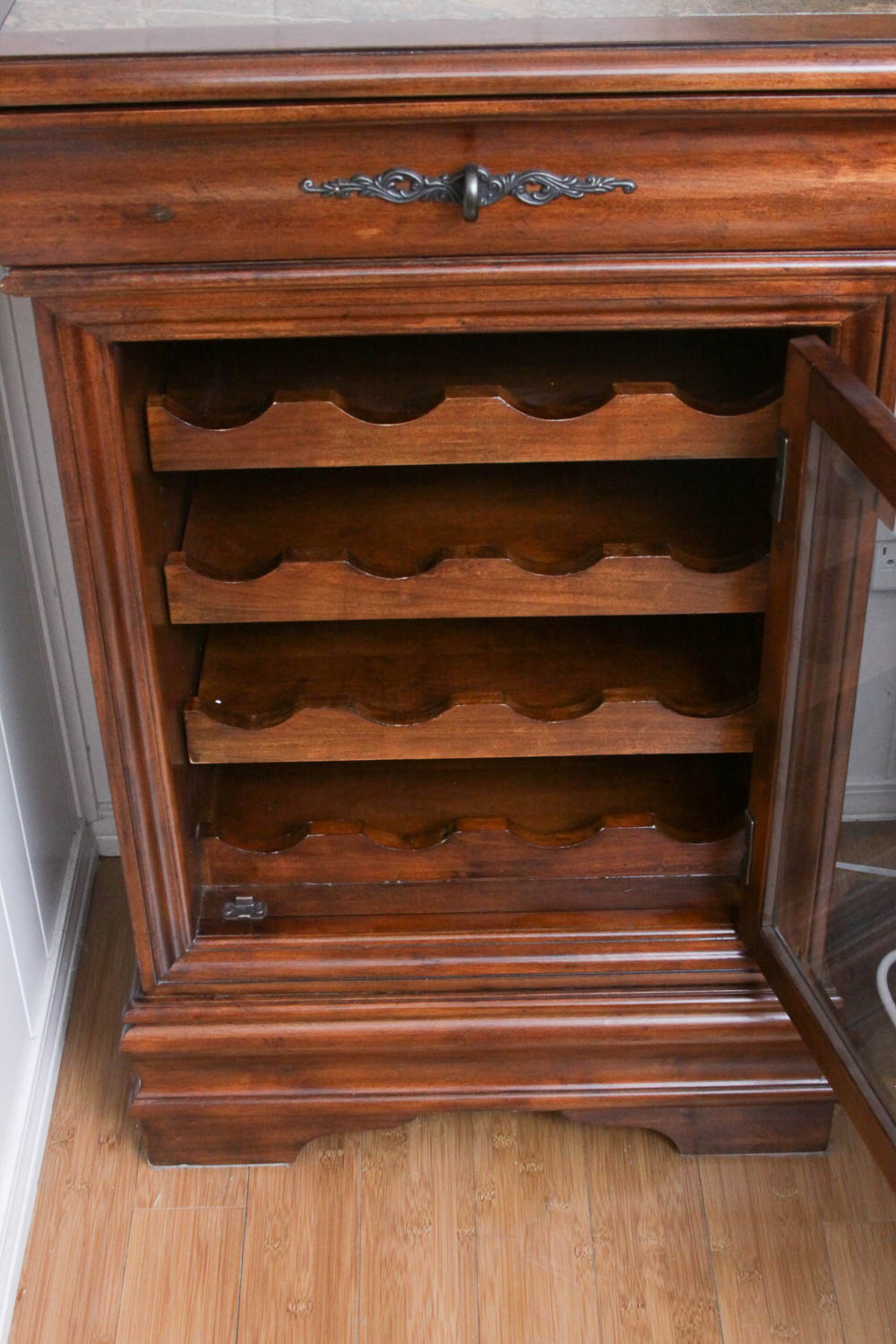 Marble-Topped Wine Storage Cabinet