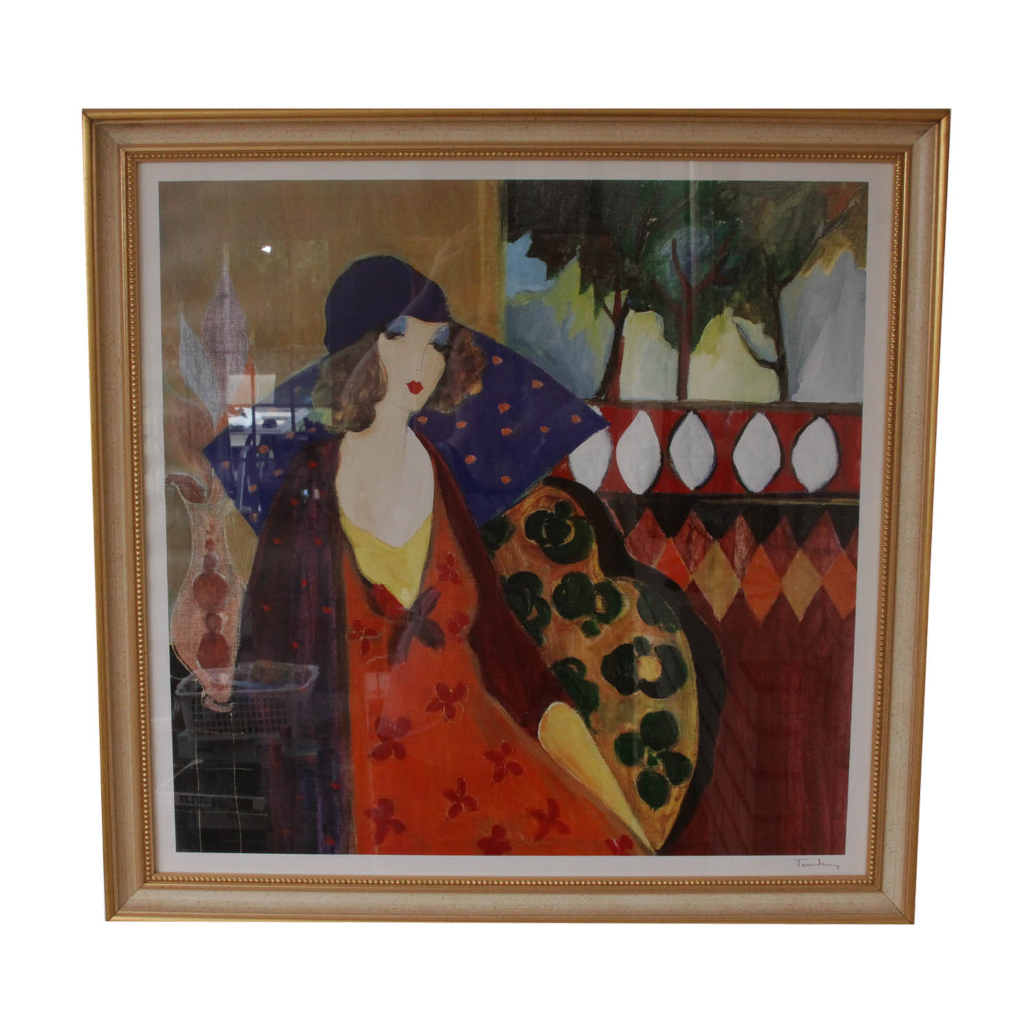 Itzchak Tarkay Seriolithograph "Indigo Chapeau"