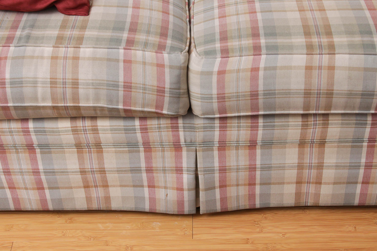 Plaid Upholstered Sofa