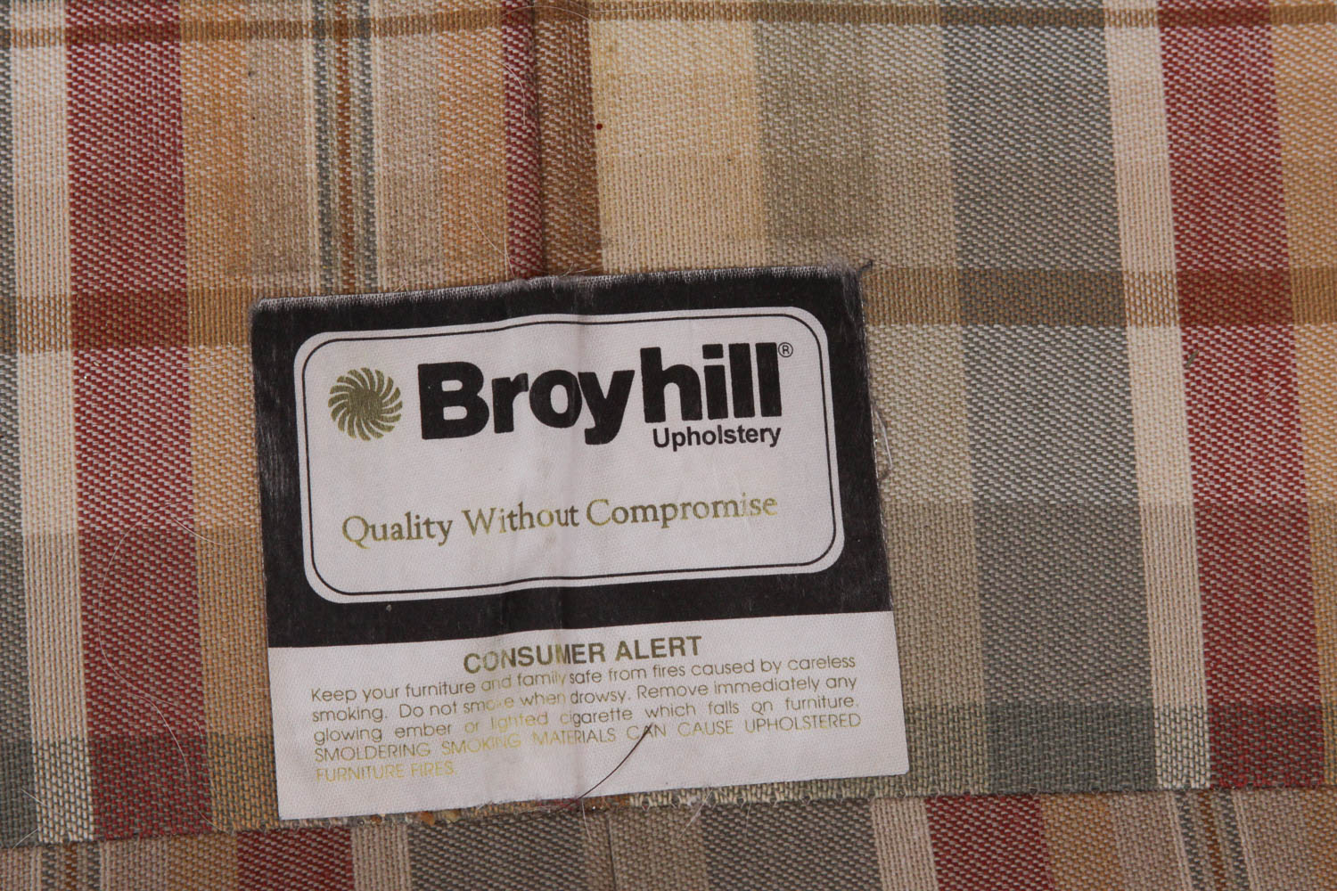 Plaid Upholstered Sofa