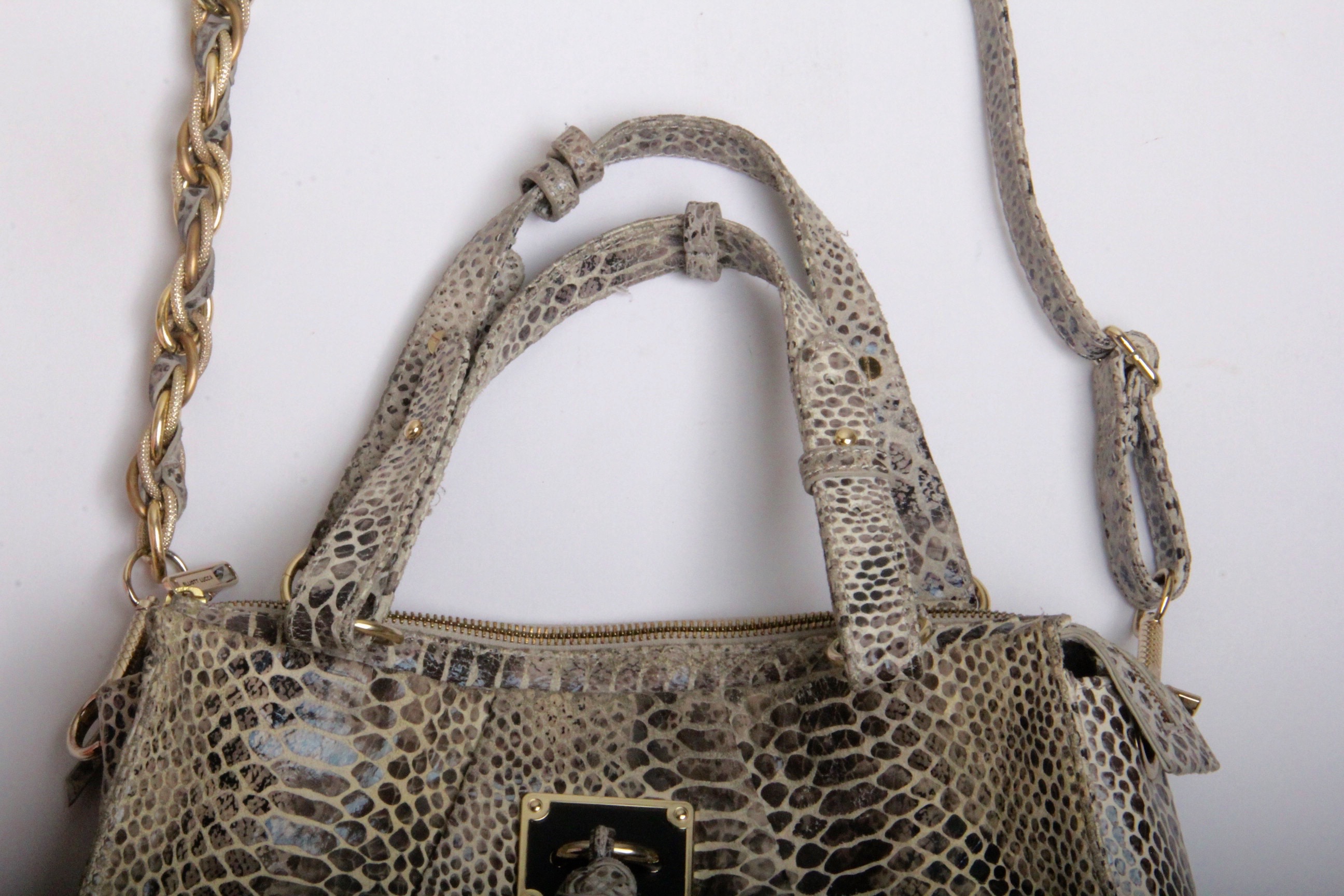 Elliott Lucca Snakeskin Style Leather Handbag