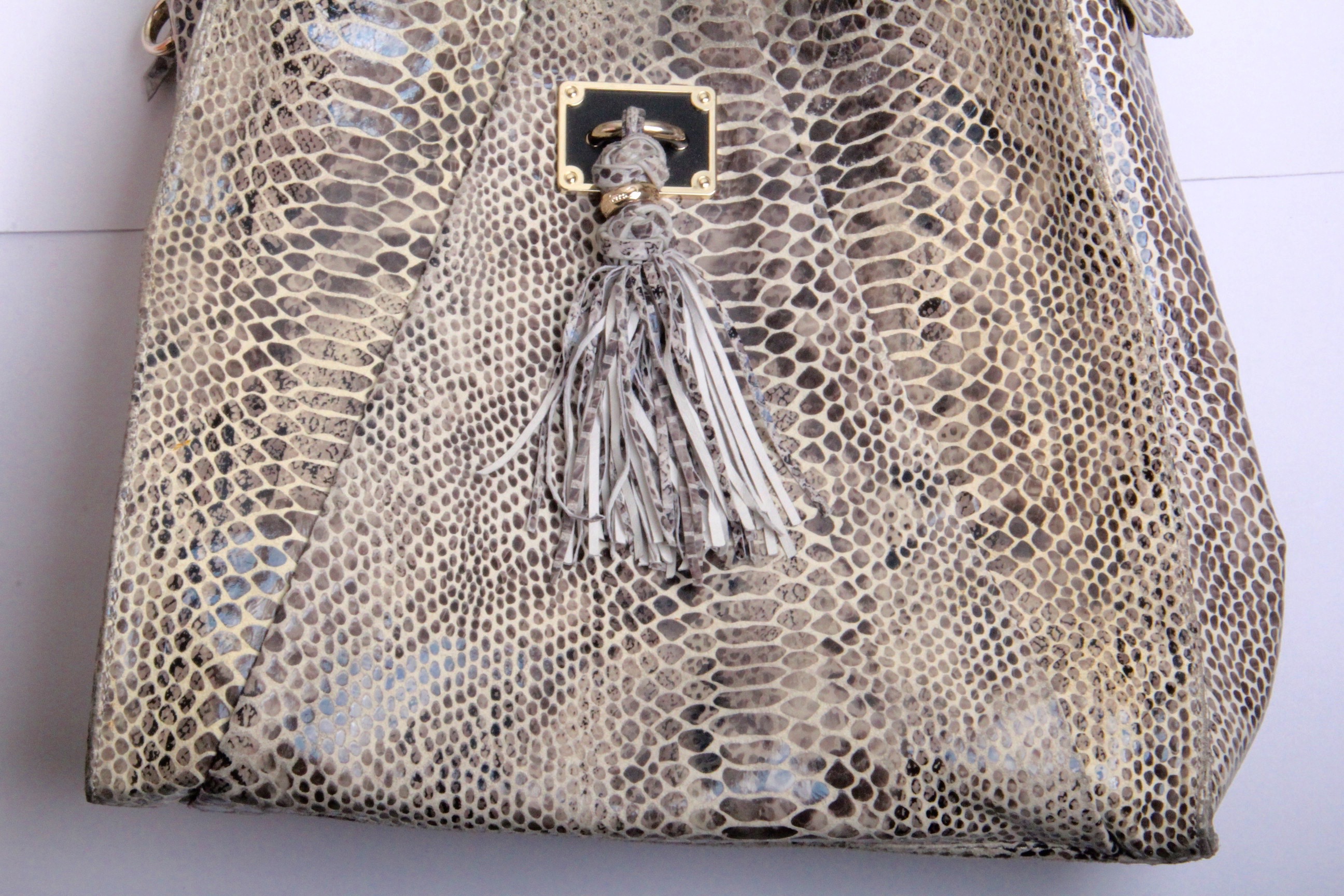 Elliott Lucca Snakeskin Style Leather Handbag