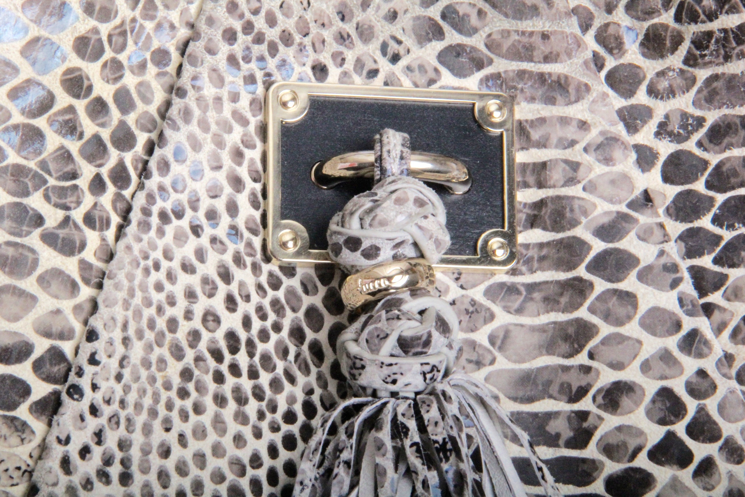 Elliott Lucca Snakeskin Style Leather Handbag